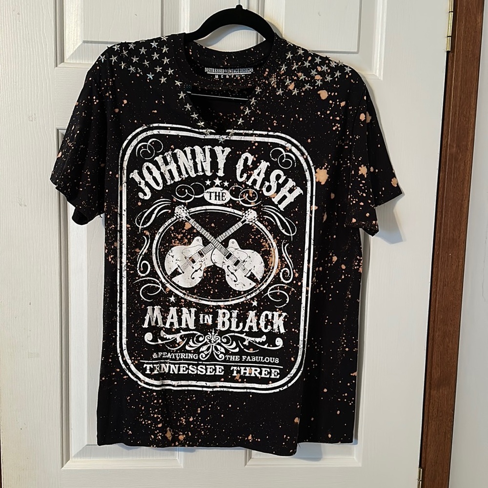 Vintage studded Johnny Cash shirt